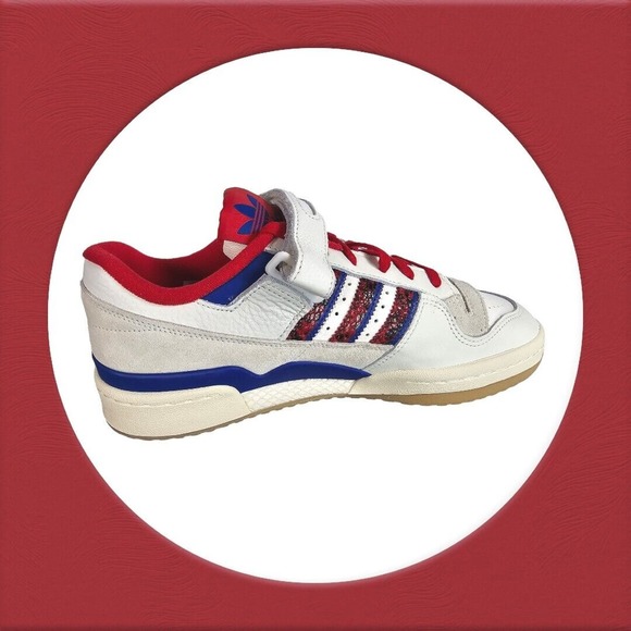 adidas Forum 84 Low Off Men's Size 10 White Scarlet Collegiate Royal‎ GV9606 - Picture 12 of 16